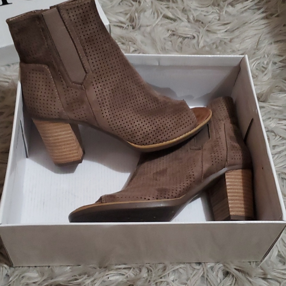 Peep toe booties